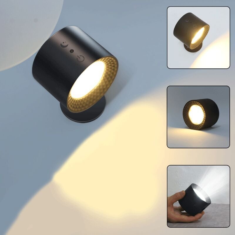 Wandlampe Innen, led Touch Wandleuchte mit USB-Ladeanschluss, Touch-Steuerung, 3 Helligkeitsstufen, 3 Temperaturen, 360°...