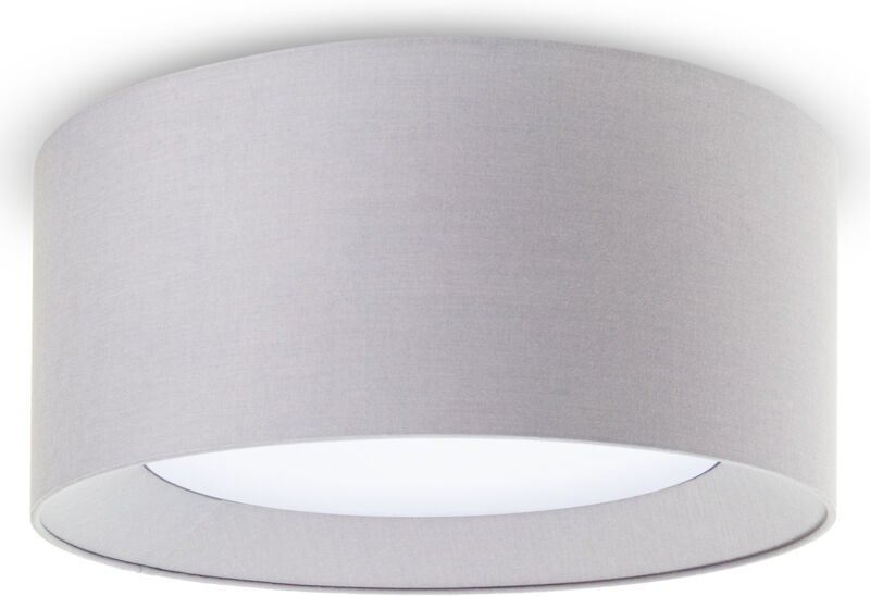 Deckenlampe Esstisch Deko Wohnzimmer Modern Büro Rund Lampenschirm Stoff E27 Grau, Ø45cm - Paco Home