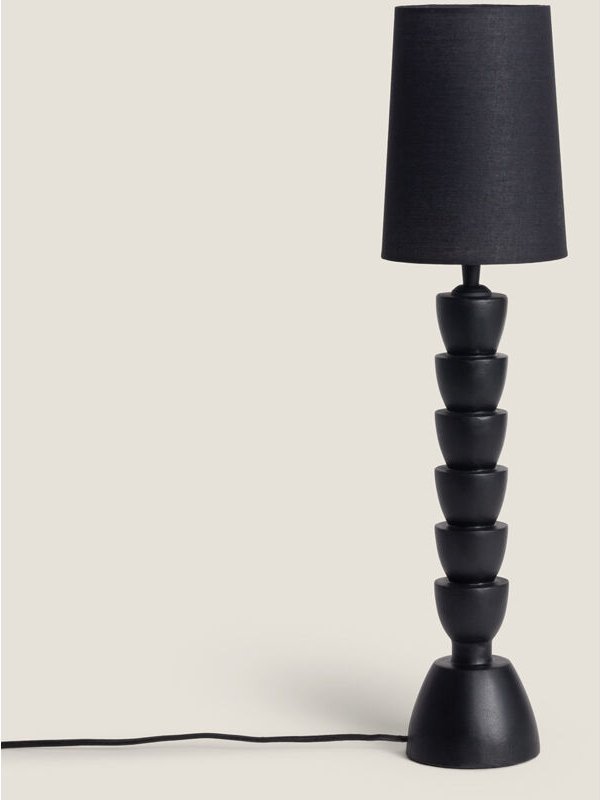 Tischlampe aus Kunstharz Darian Schwarz