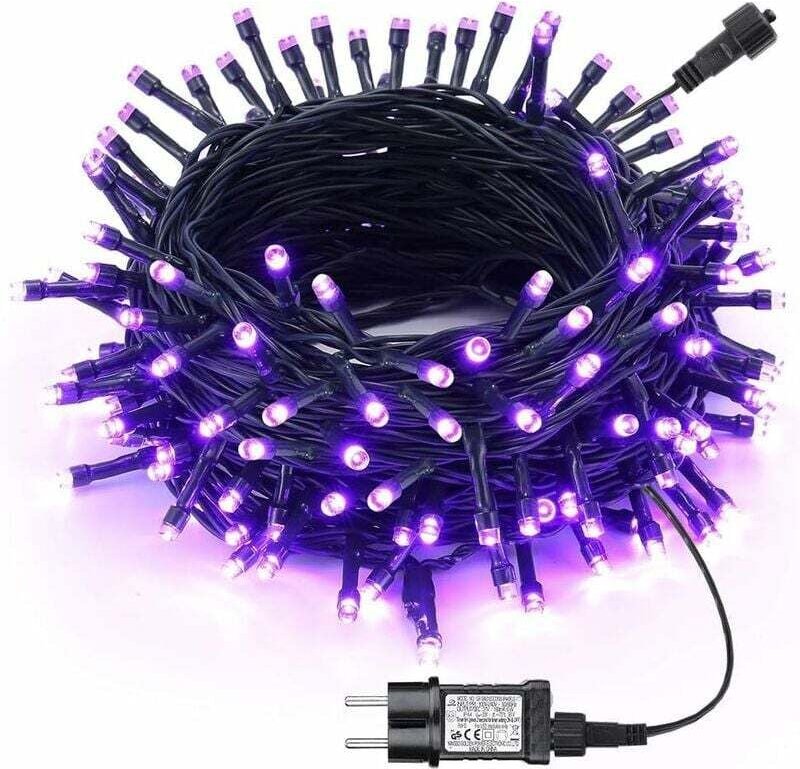 Halloween-Dekoration, Lichterkette, 20 m, 200 LEDs, wasserdicht, für drinnen und draußen, 8 Modi mit Timer-Lichtern für ...