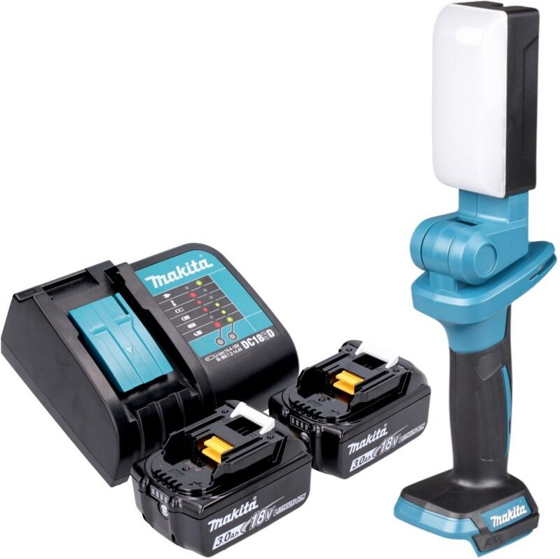 Makita DML 816 SFX Akku Arbeitsleuchte 18 V 500 lm LED + 2x Akku 3,0 Ah + Ladegerät