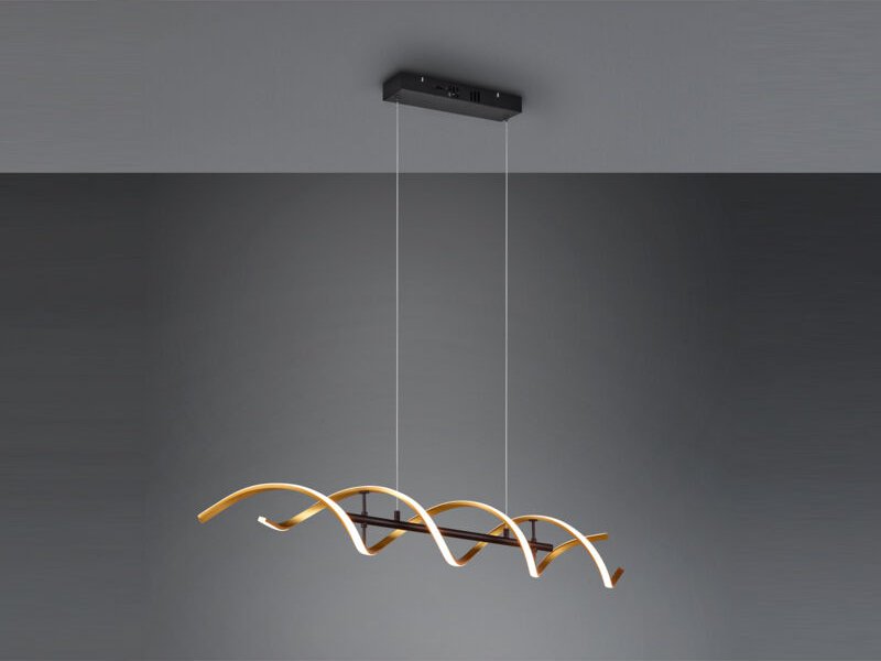 Led Pendelleuchte sequence dimmbar Lichtfarbe einstellbar Messing, Breite 104cm