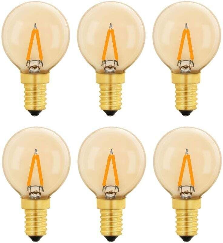 G40 Vintage Mini E14 LED-Glühbirne 1W, bernsteinfarbene Edison E14 Ersatzbirne 10W für dekorative Beleuchtung, warmweiß ...