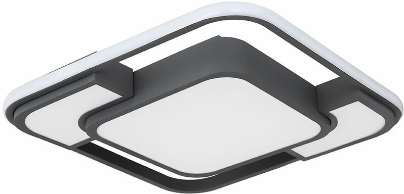 Deckenleuchte Deckenlampe Designleuchte Wohnzimmer Metall Leuchte, Kunststoff, weiß graphit Acryl opal, 1x led 30 Watt 1...