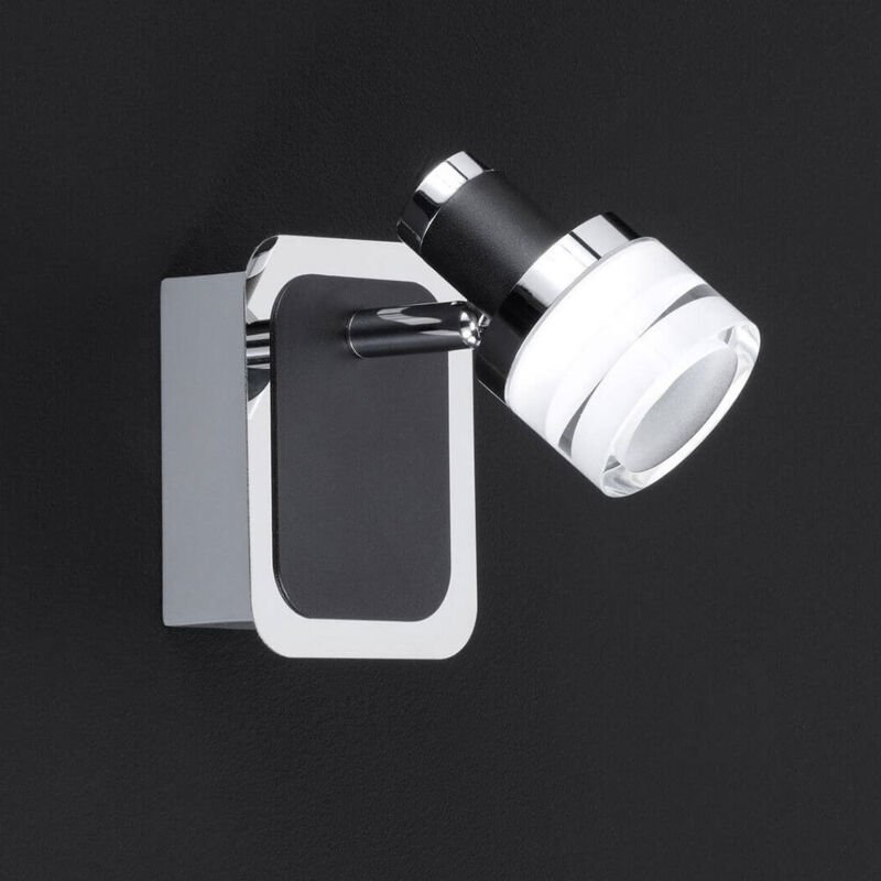 Wandstrahler schwarz Wandlampe Wohnzimmer Spot schwenkbar Wandleuchte, Metall, 1x led 5W 420Lm warmweiß, LxBxH 11x8,6x13...