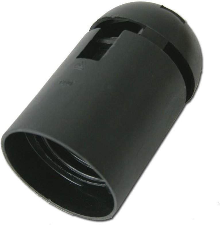 Lampenfassung E-27 Schwarz Blister 15000-60506