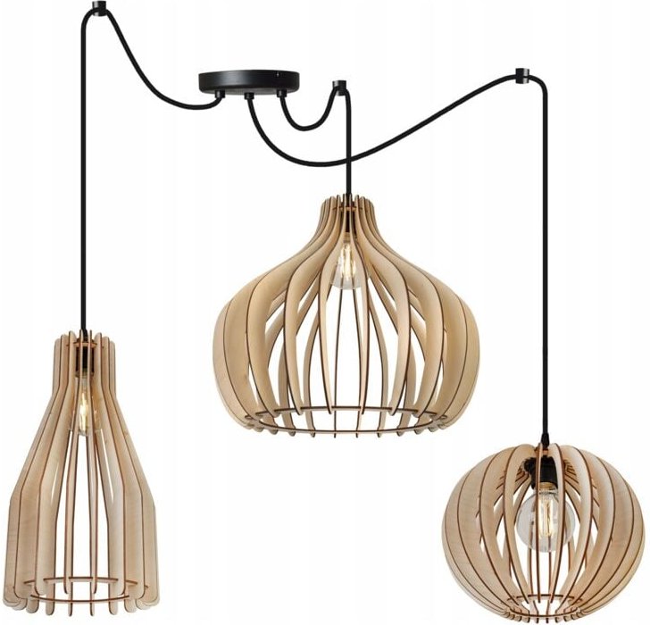 Moderne Holzdeckenhängelampe Mix Led