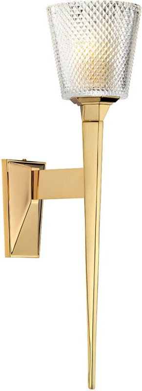 Elstead Verity - 1 Licht Wandleuchte poliert Gold Glasschirm, G9