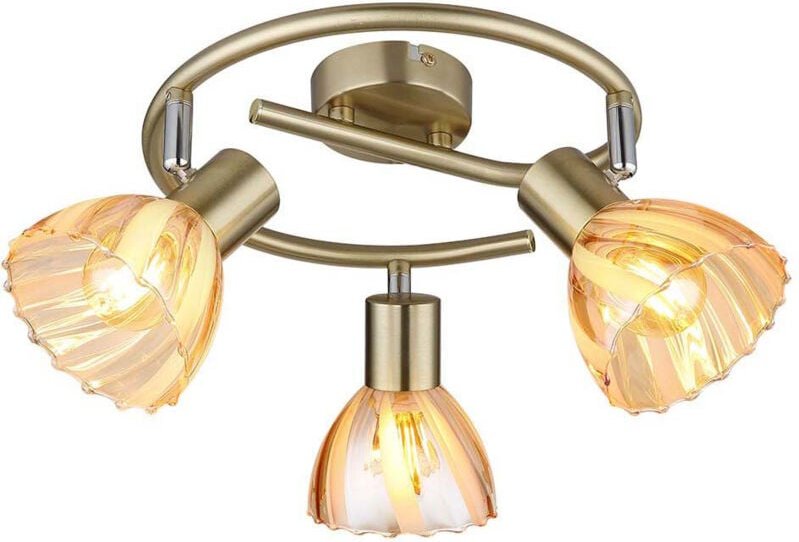 Thumbnail - Globo Lighting - Deckenleuchte Deckenlampe Rondell Esszimmerleuchte 3 flammig messing verstellbar