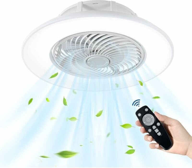 Ventilateur Lampe Plafonnier zu/bei LED Moderne 36w Dimmable Lampe von Plafond mit Télécommande für Chambre Salon