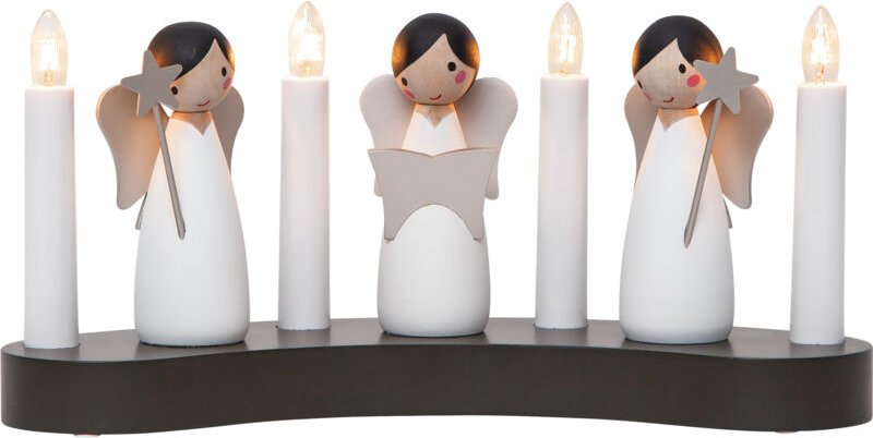 Star Trading Weihnachtsdeko Angel Choir von Star Trading, Kerzenständer mit 4 Glühbirnen E10 warmweiß, Weihnachtsfigur, ...