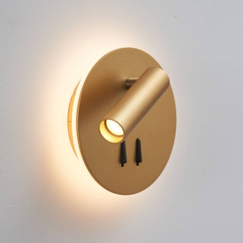Moderne doppelte LED-Leselampe mit goldenem Schalter - Bilbao