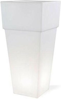 Quadratische Vase E27 weiße Lounge-Linie