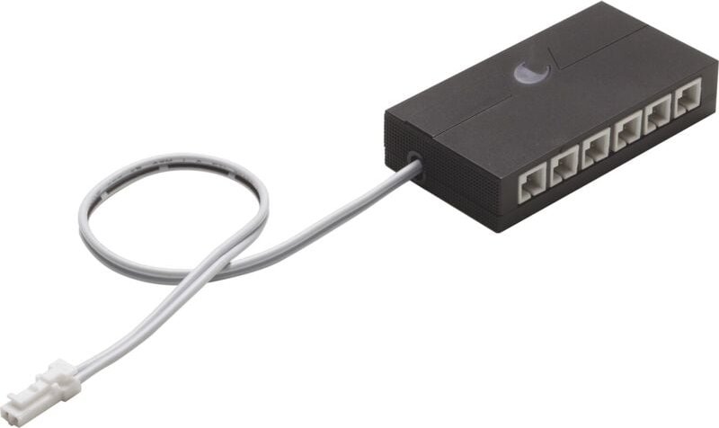 Domus Line Led Empfänger Giro mit 6 Stück Led-Buchsen passend zu D-Motion Wave Led Streifen 24V/DC max. 72W, Kunststoff