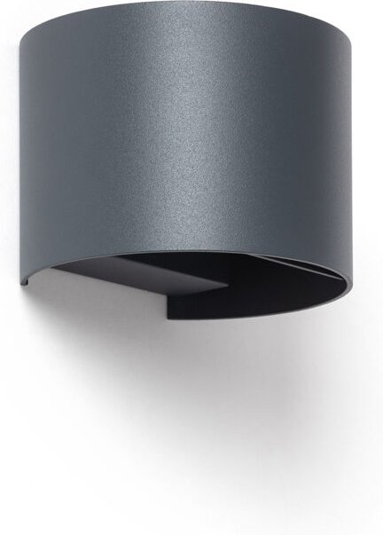 LED-Wandleuchte Aussen 10W Aluminium Doppelseitige Beleuchtung cct Wählbar Iridix Rund Anthrazit