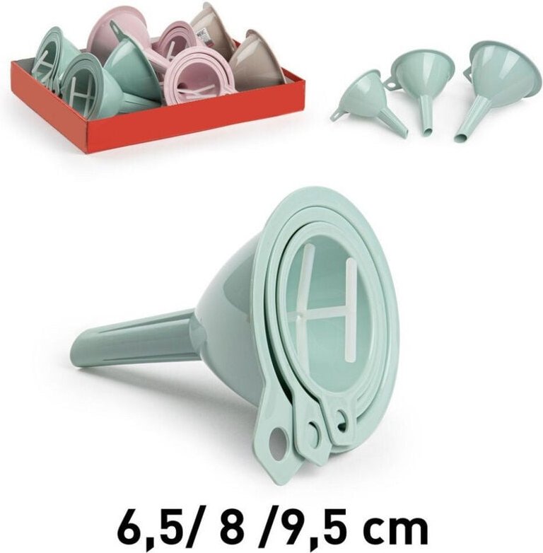 Trade Shop Traesio - Trade Shop - set 3 pezzi imbuti in plastic colorata cucina accessories 3 massnahmen 115411A -