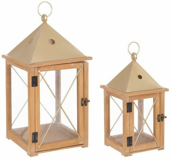 Bizzotto - 2x Set2 Beatific Gold Niedrige Laterne