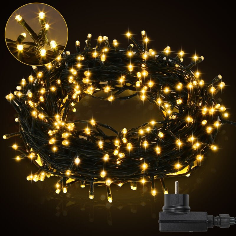 Thumbnail - SWANEW 30M LED Lichterkette Weihnachtsdeko Beleuchtung IP44 Außen Innen Party Garten 8 Modi 300LEDs Warmweiß
