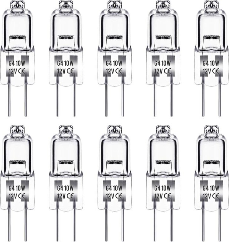 Ugreat - G4-Halogenlampe, 12 v, 10 w, G4-Glühbirne, warmweiß 3000 k, 150 lm, dimmbar, G4-Halogenlampe, transparente Kaps...