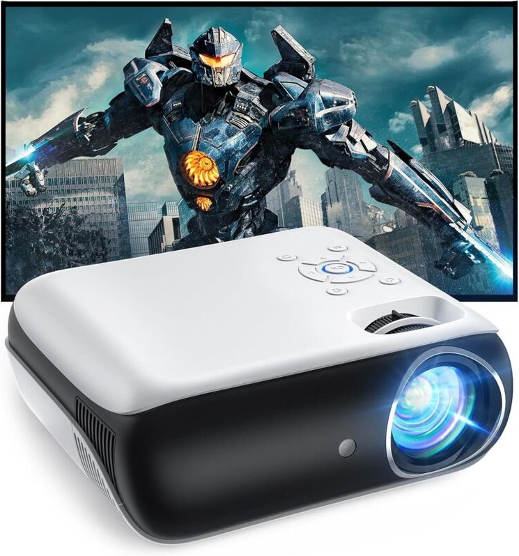 4K-Projektorunterstützung, 2025 Mini-Tragbarer Projektor mit nativer Full-HD-Auflösung (1080p), Bluetooth-Heimkino-Outdo...