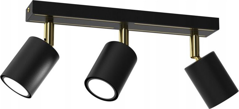 Deckenlampe Deckenlampe, verstellbarer Streifen, 3x GU10, Schwarz und Gold