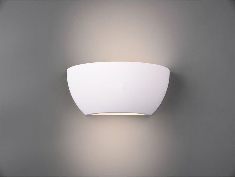 Wandlampe roma Gipsleuchte weiß up and down, bemalbar, Breite 24cm