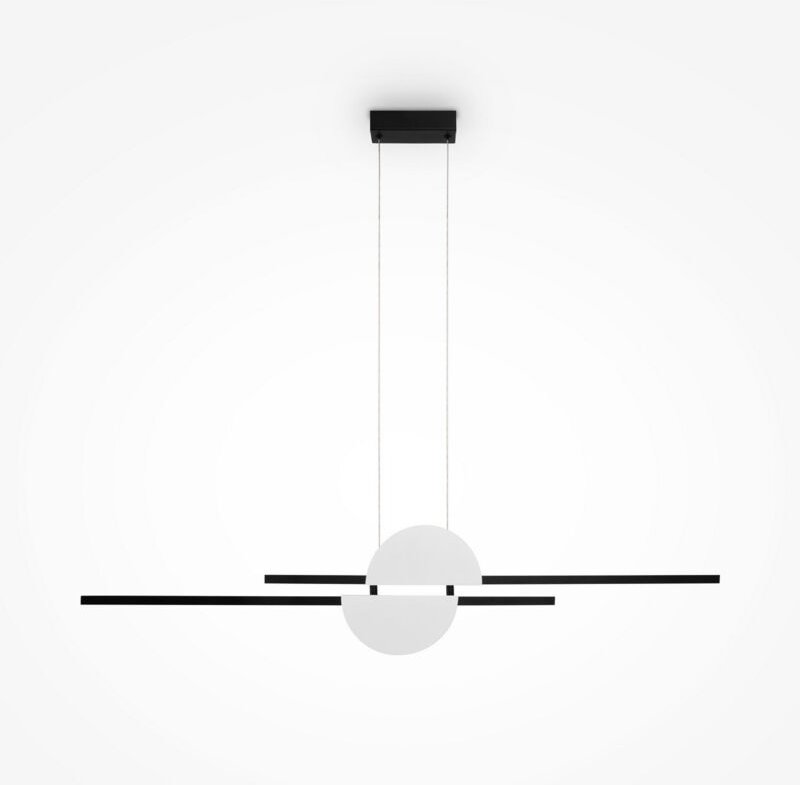 Maytoni Skyline Moderne Bar-Hängeleuchte, Deckenleuchte, Schwarz, 4000 K, 900 lm, weißer Schirm