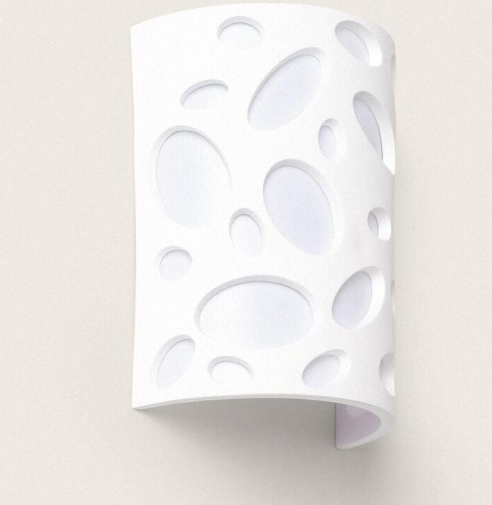 Wandleuchte Gips Hole Weiß