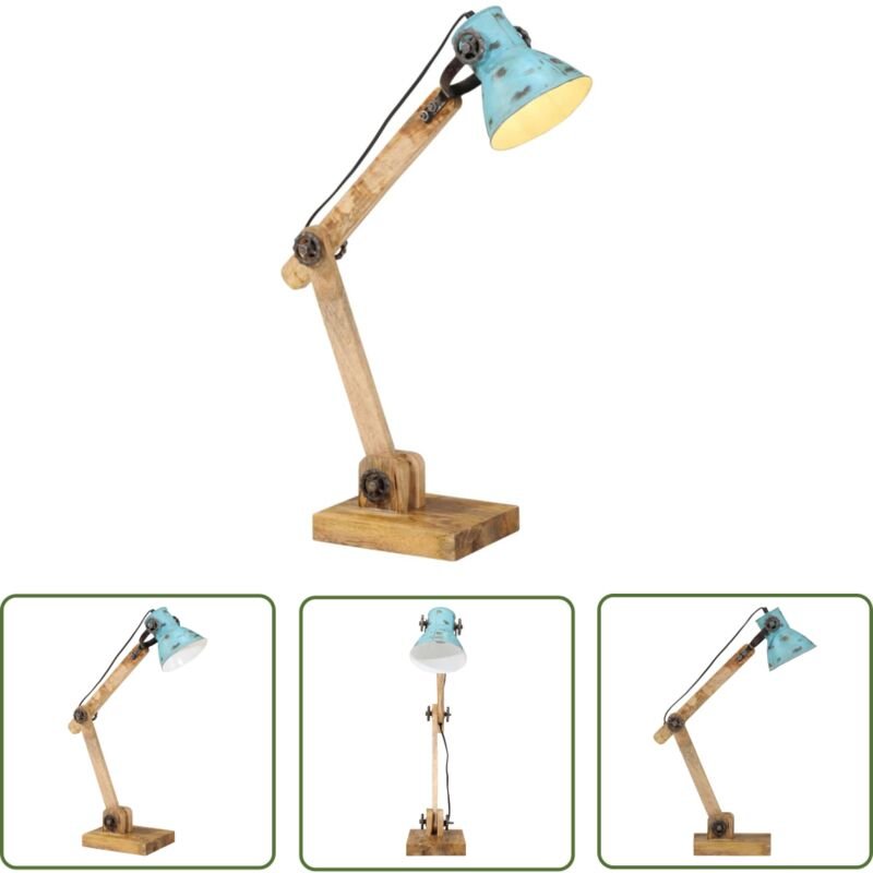The Living Store Schreibtischlampe 25 W Blau 23x18x96 cm E27 - Schreibtischlampe - Industrielampen - Vintagelampe - Büro...