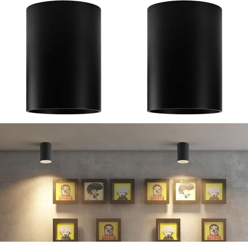 schwarze, runde Aluminium-Deckeneinbaustrahler mit GU10-Fassung, geeignet für Wohnzimmer, Küche, Flur und Schlafzimmer, ...