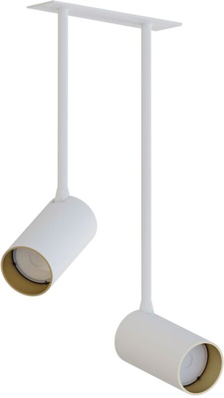 Licht-erlebnisse - Spot Strahler Aluminium Metall GU10 verstellbar in Weiß Gold 2-flammig länglich Modern