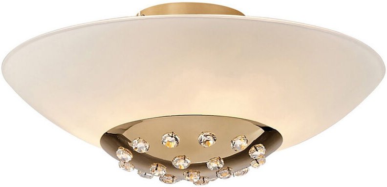 Inspired Amada Deckenbündig, 6-flammig, G9, französisches Gold/opalweißes Glas