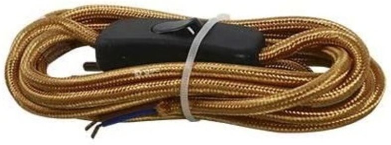 GSC - 1,5 m Textilkabelstecker (2 x 0,75 mm) + Goldschalter 001102959