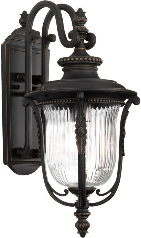 Elstead - Luverne - 1 leichte mittelgroße Außenwandlaterne Bronze IP44, E27