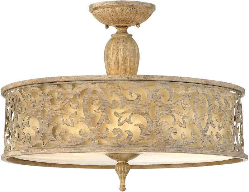 Elstead - Carabel - 3 Light Large Semi Flush Deckenleuchte Brushed Champagne, E27