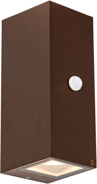 Wandleuchte rostbraun 2-flammig GU10 AR70 IP44 mit Bewegungssensor - Baleno