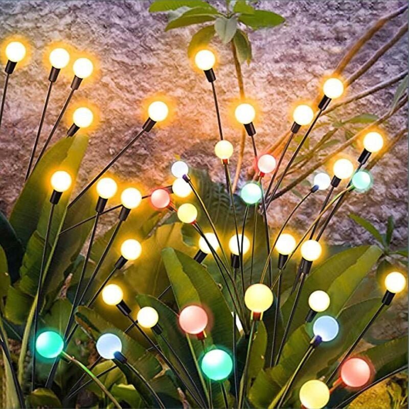Thumbnail - Solarleuchten Außen, 4 Stück 10 LED Solarleuchten Glühwürmchen für Garten, Balkon, Outdoor Solarlampe Gartendeko, Wasser...