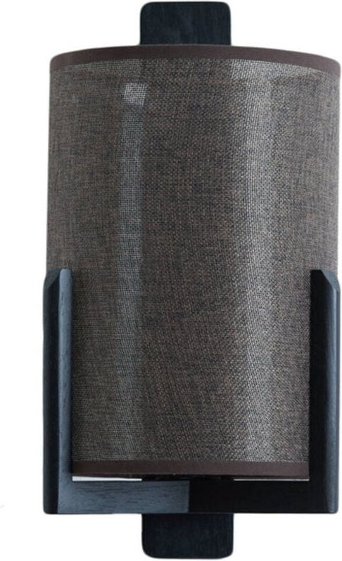 Wandleuchte - Litto - schwarz - holz - E27 - - Light&living