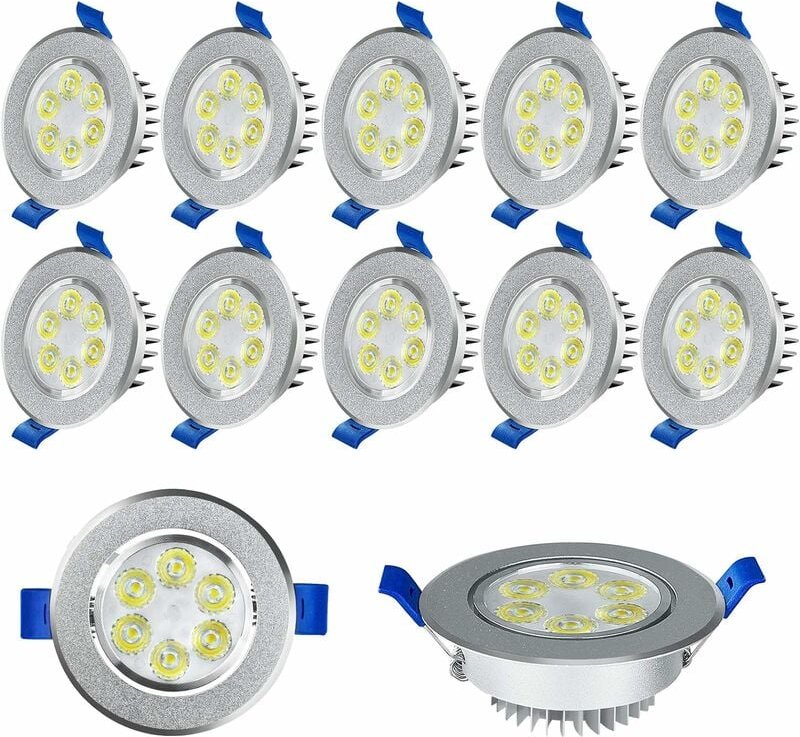 Thumbnail - Led Einbaustrahler 20 x 3W Einbau-Spots Deckenspots Schwenkbar Deckeneinbauleuchter Einbaulampe Leuchtmittel, Kaltweiß Y...