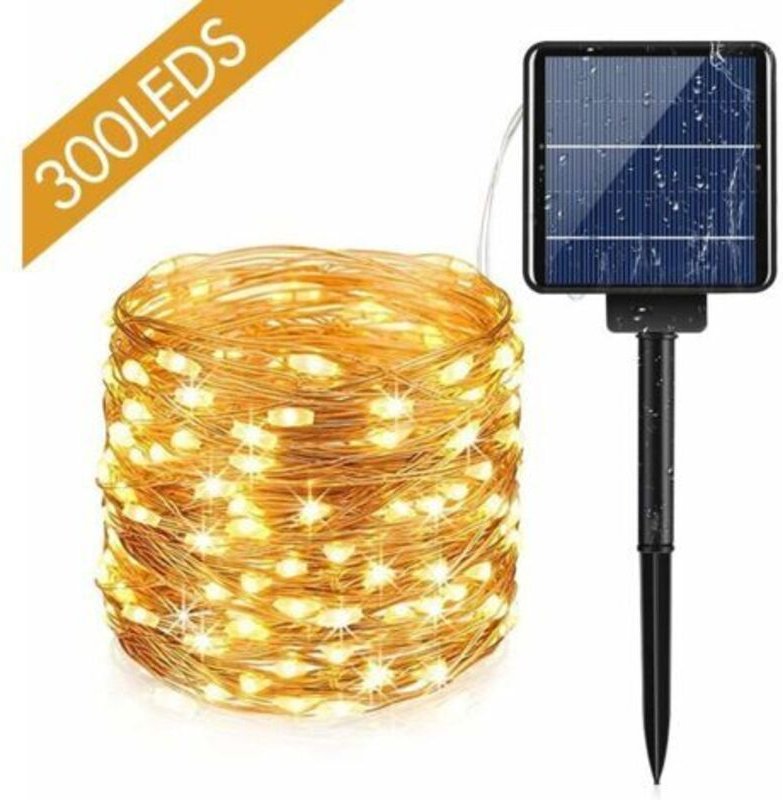 Solar Lichterkette Außen 10M 100 LEDs mit 8 Modi, Wasserdichte Solar Lichterkette für Garten, Terrasse, Balkon, Hof, Hau...
