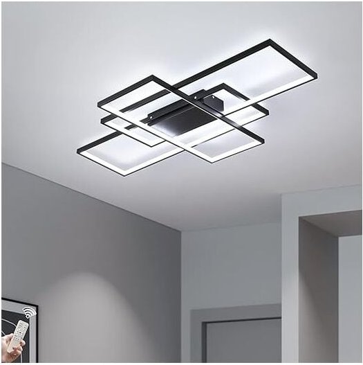 Ganeed - Dimmbare Deckenleuchte, 110cm Bündig Montierte Deckenleuchte Fernbedienung Moderner Kronleuchter, 68W Quadratis...