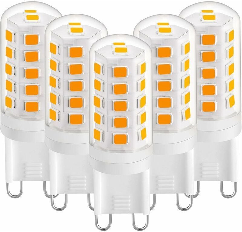 G9 3W LED-Lampe, Warmweiß 2700K, 420LM, entspricht einer 28W/40W Halogenlampe, G9 LED-Lampe in Maiskolbenform für Schrei...