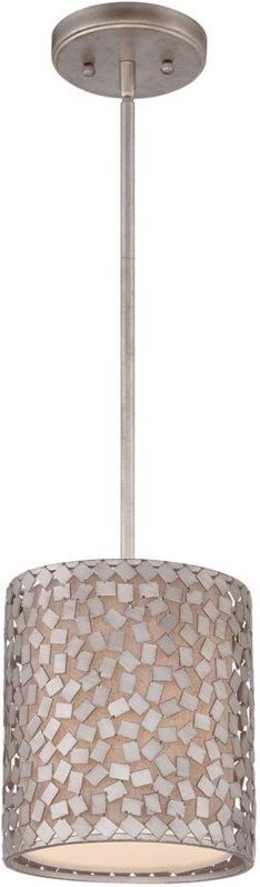 Elstead - Hängeleuchte Deckenleuchte Pendellampe Metall Leinen Silber Esszimmerlampe