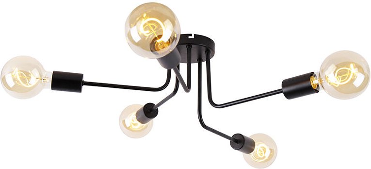 Design Deckenleuchte schwarz 5-Lichter - Facile