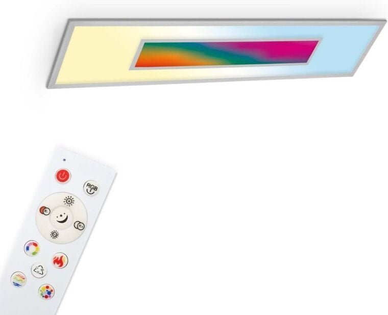 Led Panel rgb, led Deckenleuchte cct, Deckenlampe rgb Centerlight, Regenbogeneffekt, Fernbedienung, Dimmbar, Silberfarbi...