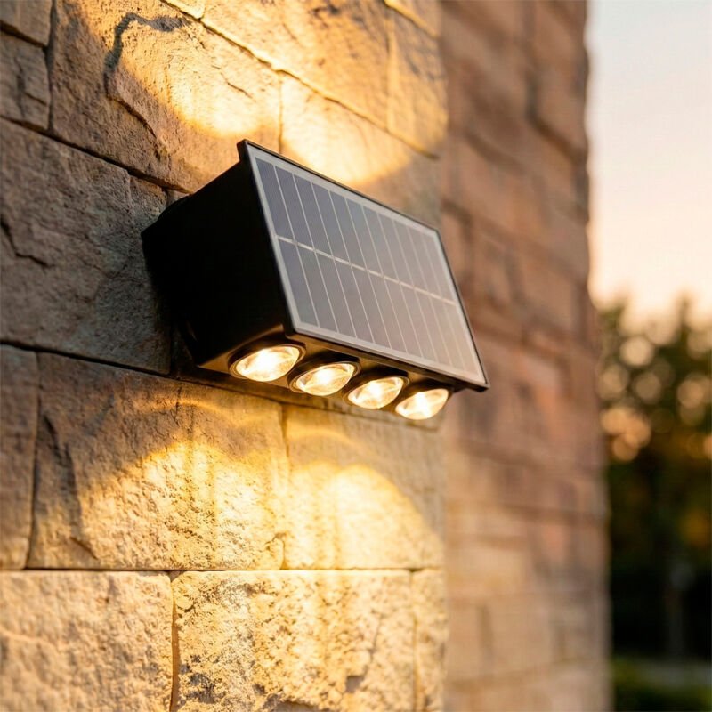 LED-Solarwandleuchte, 3,0 W, Akku 3,7 V, Schutzart IP65