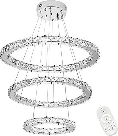 72W led Kronleuchter Kreative Hängelampe Deckenleuchte Pendelleuchte für Wohnzimmer Flur Schlafzimmer Drei Ringe (φ: 20c...