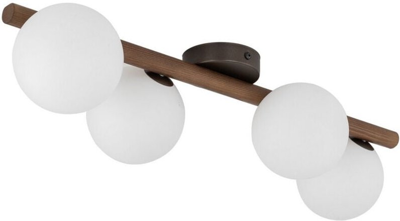 TK Ester Globe Deckenleuchte Nussholz 4xG9