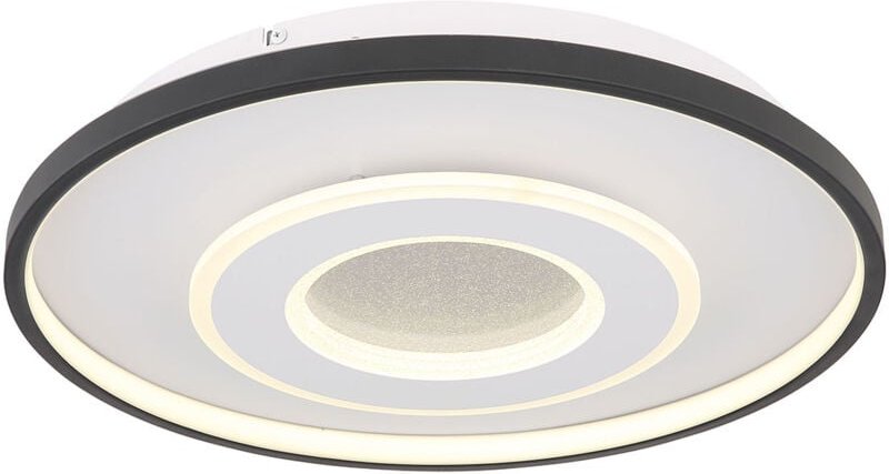 Deckenlampe Smart led Deckenleuchte dimmbar mit Fernbedienung Sprach App Wohnzimmerlampe schwarz weiß, 36W 1400lm warmwe...