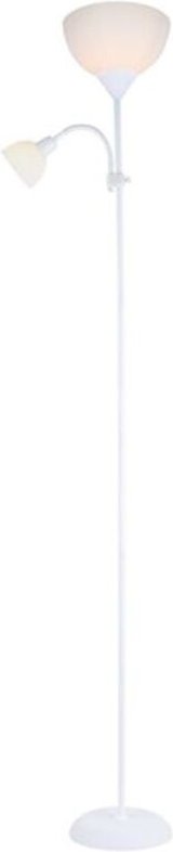 GSC - Stehleuchte der Nawis-Serie, 1760 mm, E27 mit E14-Leselicht, Weiß